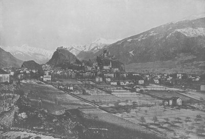 Sion, Vue Generale（モノクロ写真 作： Swiss Photographer