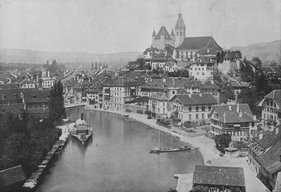 Thoune, Vue Generale (モノクロ写真) 作： Swiss Photographer