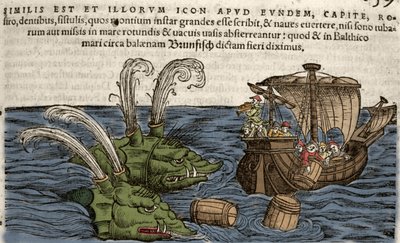 コンラッド・ゲスナーの「Historiae Animalium」に描かれた海の怪物たち。 作： Swiss School