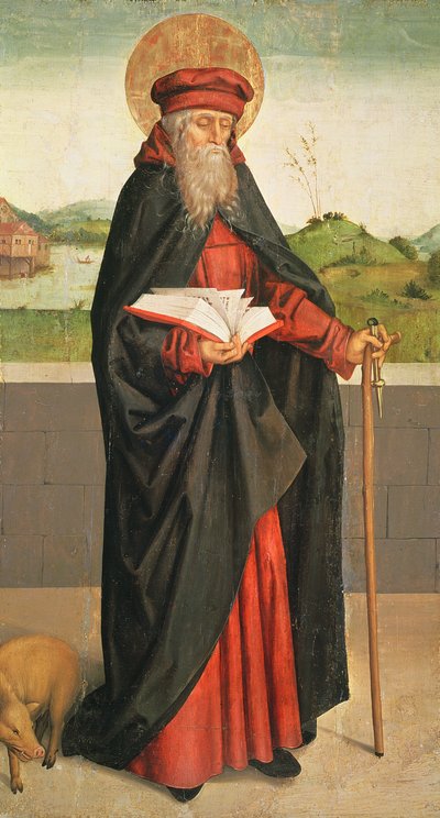 聖アントニウス仙人、1493 作： Swiss School