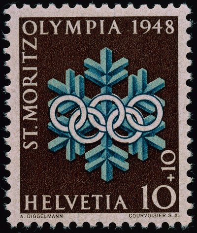 1948年冬季オリンピック記念切手 作： Swiss School