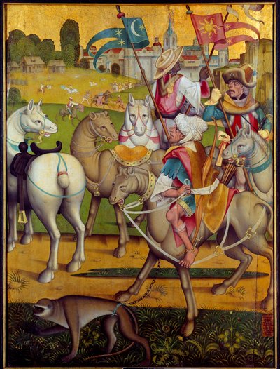 マギの乗馬 スイス派の王の絵。1460年頃 ディジョン、美術館 作： Swiss School