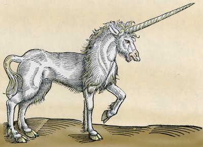 ユニコーン、コンラッドジェスナーによる動物の歴史、1551年 作： Swiss School