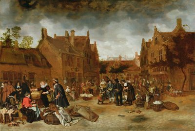 冬の市場、1653年 作： Sybrandt van Beest