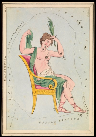 カシオペア座 1825年頃 （カード、紙、ティッシュ） 作： Sydney Hall
