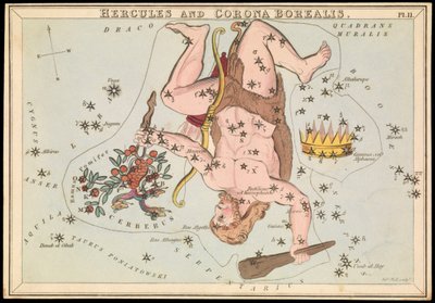 ヘラクレスとコロナ・ボレアリス 1825年頃 （カード、紙、ティッシュ） 作： Sydney Hall
