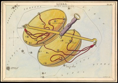 天秤座 1825年頃 （カード、紙、ティッシュ） 作： Sydney Hall