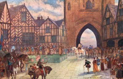 ジェスター1世のチェスター訪問、1617年 作： Sydney Herbert