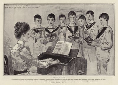オフィールでの合唱練習、レディメアリーライゴン、男の子にレッスン 作： Sydney Prior Hall