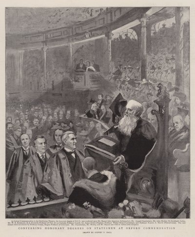 オックスフォード記念で政治家に名誉学位を授与 作： Sydney Prior Hall
