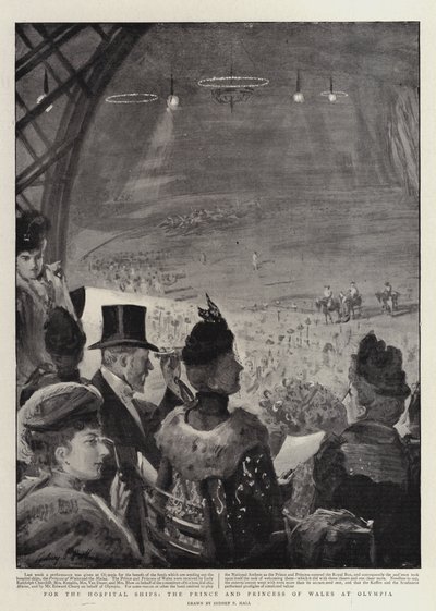 病院船のために、オリンピアのウェールズの王子と王女 作： Sydney Prior Hall