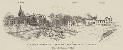 ハワーデン教会とホステルとセントデイニオール図書館 作： Sydney Prior Hall