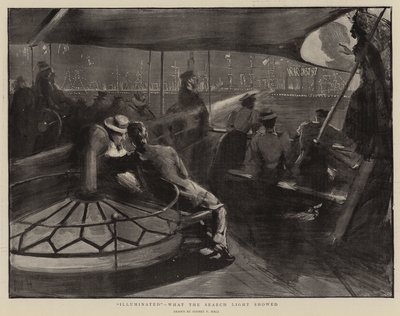 照らされた、サーチライトが示したもの 作： Sydney Prior Hall