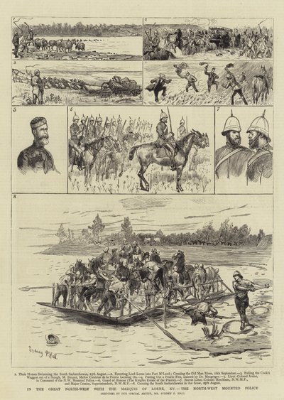 北西部の騎馬警察、ローンの侯爵との大北西部、XV 作： Sydney Prior Hall