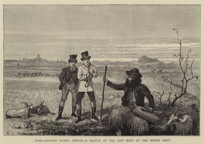 ローマ、海外の英国の虎、ローマ狩りの最後の会合でのスケッチ 作： Sydney Prior Hall