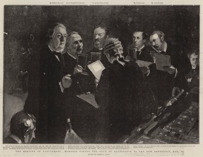 1月23日、新主権に対する忠誠の誓いを掲げる国会議員会議 作： Sydney Prior Hall