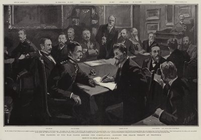 戴冠式の前の戦争雲の通過、プレトリアでの平和条約への署名 作： Sydney Prior Hall