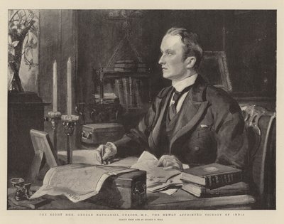 右名誉ジョージ・ナサニエル・カーゾン議員、新しく任命されたインドの総督 作： Sydney Prior Hall
