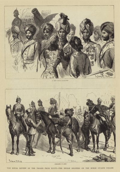 エジプトの部隊、馬兵衛パレードのインディアン兵士のロイヤルレビュー 作： Sydney Prior Hall
