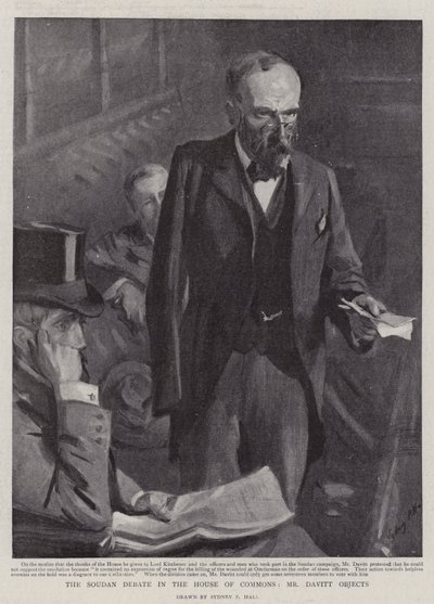 下院でのスーダン討論、ダビット氏は反対 作： Sydney Prior Hall