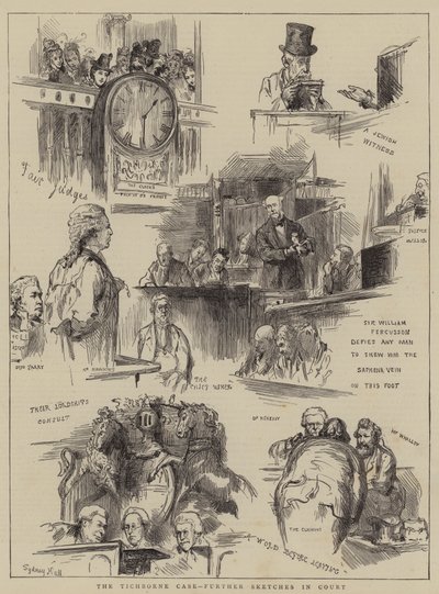 ティクボーン事件、さらなる法廷でのスケッチ 作： Sydney Prior Hall