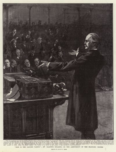 これはギャグ国家で、バルフォア氏は常任理事会の改正について話します 作： Sydney Prior Hall