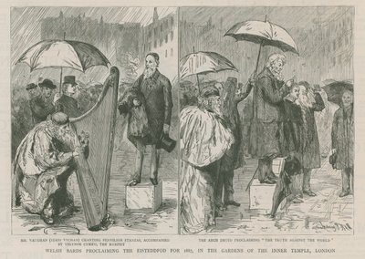 ウェールズの吟遊詩人、1887年にEisteddfordを宣言 作： シドニープライアホール