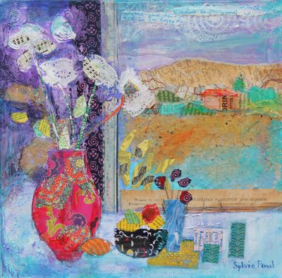 花の窓2014、アクリル紙コラージュ 作： Sylvia Paul