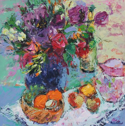 夏の庭の花 作： Sylvia Paul