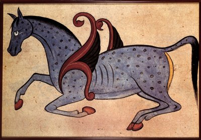 シリア美術：馬の翼がサルサイエルと判明（宇宙論的写本 作： Syrian Syrian