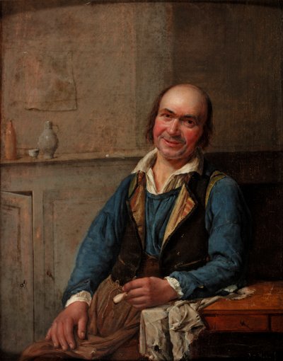 笑顔の男の肖像、1837 作： T.F. Hutten