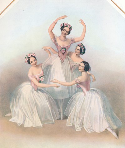 「有名なパ・ド・キャトル：ジュール・ペロー作曲」、c1850 作： TH Maguire