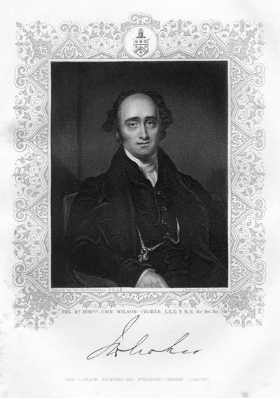 ジョンウィルソンクローカー1780-1857、アイルランドの政治家、作家、19世紀。 作： TH Parry
