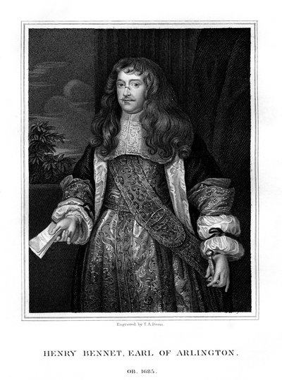 ヘンリーベネット、初代アーリントン伯爵、イギリスの政治家、1828年。 作： T. A. Dean