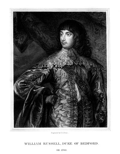 ウィリアムラッセル、イギリスの兵士、ベッドフォード1世、1825年。 作： T. A. Dean