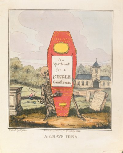 重大なアイデア：一人の紳士のためのアパート、パブ。 1828（カラー彫刻） 作： T. Hampson Jones