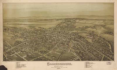パースペクティブ マップは縮尺通りに描かれていません。 鳥瞰図。 LC Panoramic maps (2nd ed.), 749 米国議会図書館の Web サイトからラスター イメージとして入手することもできます。 興味のあるポイントのインデックス。 AACR2 作： T. M. Fowler
