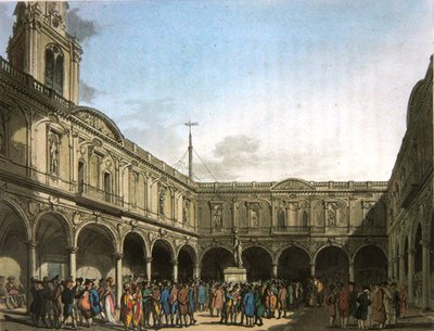 アッカーマンの「ロンドンの小宇宙」よりロイヤルエクスチェンジ 作： T. and Pugin A.C. Rowlandson