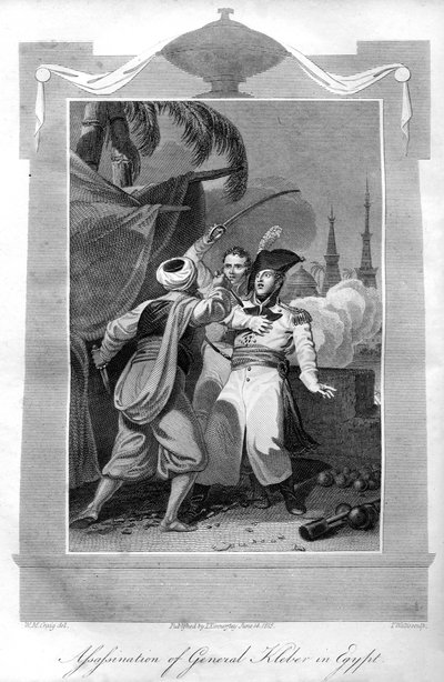 1816年のエジプトでのクレベール将軍の暗殺。 作： T. Wallis