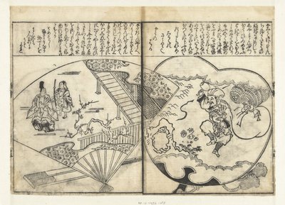 2 つのファン 作： Tachibana Morikuni (attributed to)