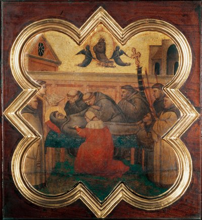 聖フランシスコの生涯：聖人の死 - Fresco 作： Taddeo Gaddi