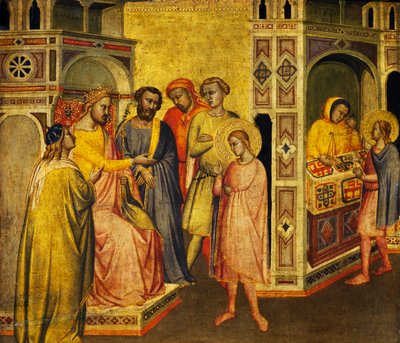 クロスア王の前の聖エリギウス、1360年頃 作： Taddeo Gaddi