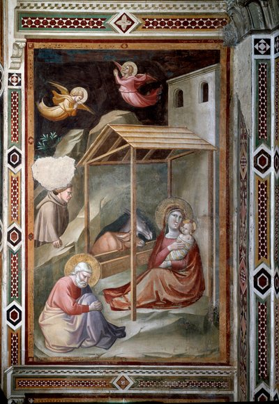 聖母の生涯。降誕祭（フレスコ画、1327年頃 作： Taddeo Gaddi