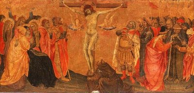 磔刑、プレデラパネル（パネルにテンペラ） 作： Taddeo di Bartolo