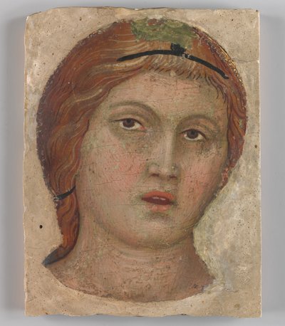 フルフェイスの天使の頭、カリフォルニア州。 1397年。 作： Taddeo di Bartolo