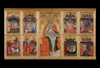 サンジミニャーノは彼の人生の8つの物語で即位しました 作： Taddeo di Bartolo