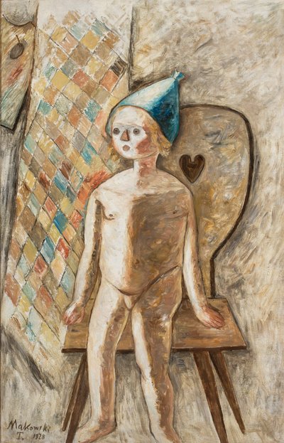 青い帽子をかぶった少女の裸体 作： Tadeusz Makowski