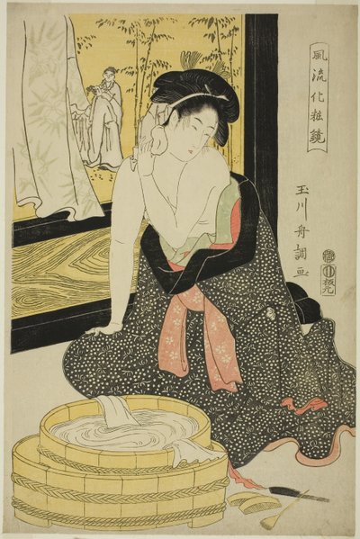 風流化粧鏡（錦絵・大判） 作： Tamagawa Shucho