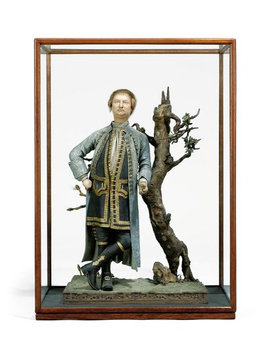 デイヴィッド・ギャリック、1770年頃（セラミック）として伝統的に識別されている塗装粘土の図 作： Tan Che Qua Tan Che Qua