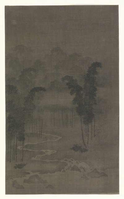 夜の竹林 作： Tan Zhirui (attributed to)